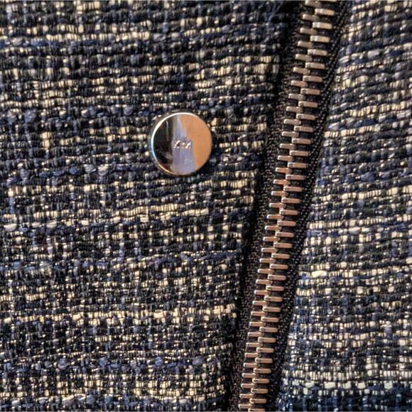 Karen Millen Navy Tweed Zip Up Jacket Size US 6 - Picture 7 of 10